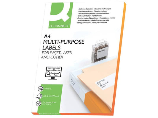Etichette universali Q-Connect 105x48 mm bianco - 12 et./foglio conf. da 100 fogli - KF10657