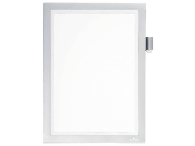 Cornice espositiva DURABLE DURAFRAME® Magnetic Note a fissaggio magnetico A4  argento metallizzato - 498923