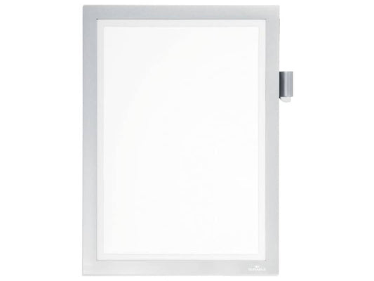 Cornice espositiva DURABLE DURAFRAME® Magnetic Note a fissaggio magnetico A4 argento metallizzato - 498923