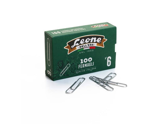 Fermagli Leone in acciaio zincato N. 6 1,2x58 mm rotondi zinco brillante scatola da 100 pz. - FZ6