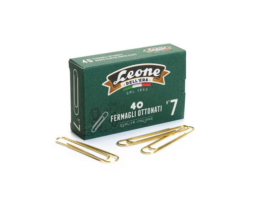 Fermagli Leone acciaio ottonato N. 7 1,6x75 mm rotondi ottone scatola da 40 pz. - FO7