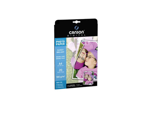 Carta fotografica inkjet CANSON PERFORMANCE A4 lucida su 2 lati 180 g/m² Conf. 20 pezzi - C200004321