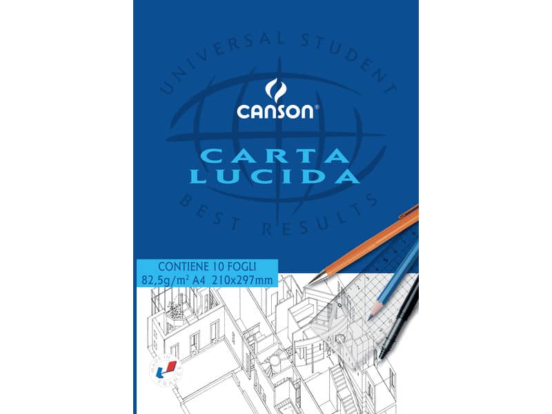 Blocco da disegno CANSON carta lucida bianco 80 g/m² 10 fogli A4 C200005825