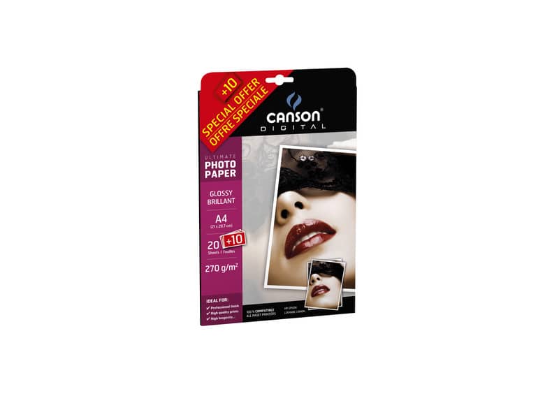 Carta fotografica inkjet CANSON ULTIMATE A4 lucida 270 g/m² Conf. 30 pezzi - C200004331