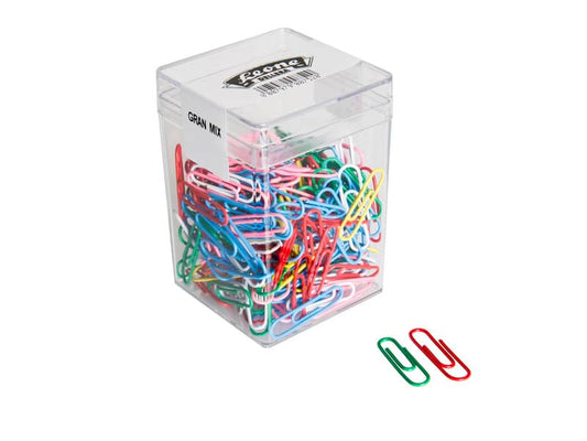 Fermagli Leone in filo ricoperto da plastica colorata Gran Mix misure assortite scatola da 125 g FXPB125GMIX