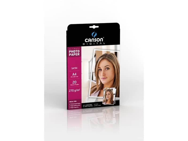 Carta fotografica inkjet CANSON ULTIMATE A4 satinata 270 g/m² Conf. 20 pezzi - C200004329