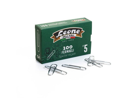 Fermagli Leone in acciaio zincato N. 5 1,1x49 mm rotondi zinco brillante scatola da 100 pz. - FZ5