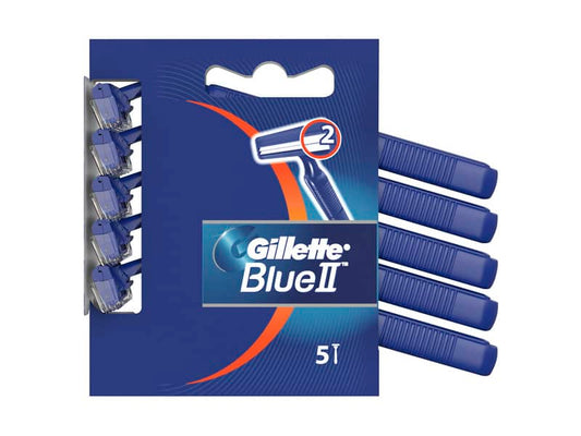 Rasoio usa e getta Gillette Blue II a 2 lame blu confezione da 5 pz. - GL001