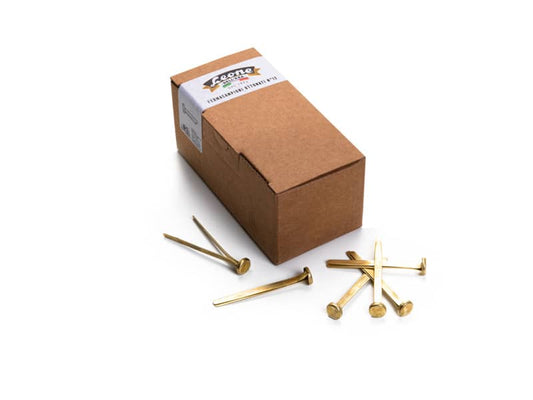 Fermacampioni Leone Dell'Era in acciaio testa bombata N. 12 70 mm ottone scatola da 100 pz. - FC12