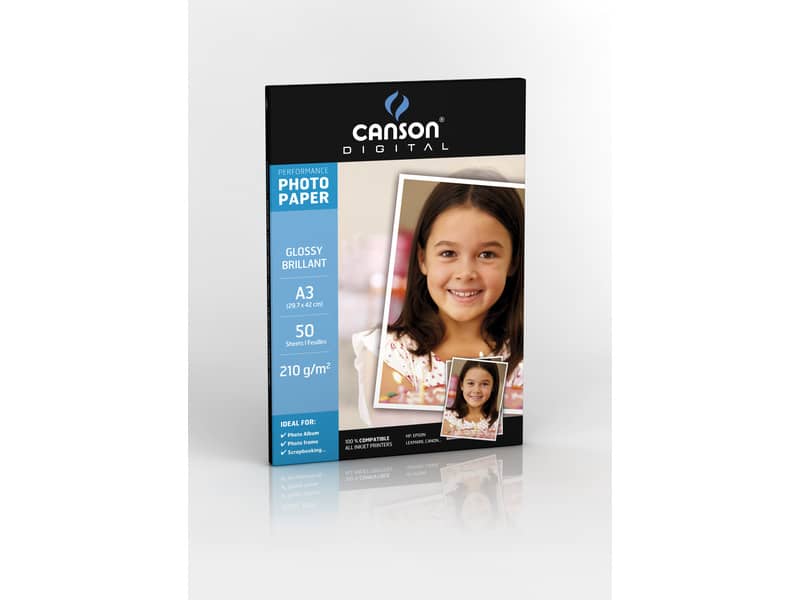 Carta fotografica inkjet CANSON PERFORMANCE A3 lucida 210 g/m² Conf. 50 pezzi - C200004326
