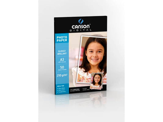 Carta fotografica inkjet CANSON PERFORMANCE A3 lucida 210 g/m² Conf. 50 pezzi - C200004326