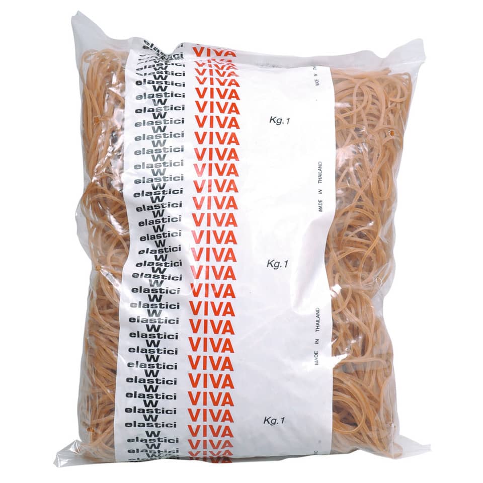 Elastici Viva in busta in gomma naturale ambra 120 mm conf. 1000 gr - EN120