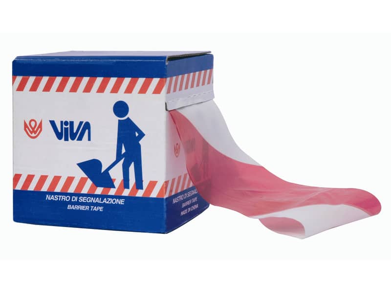 Nastro segnalazione Viva messaggio bianco/rosso 70mm x 200m 1650B/R