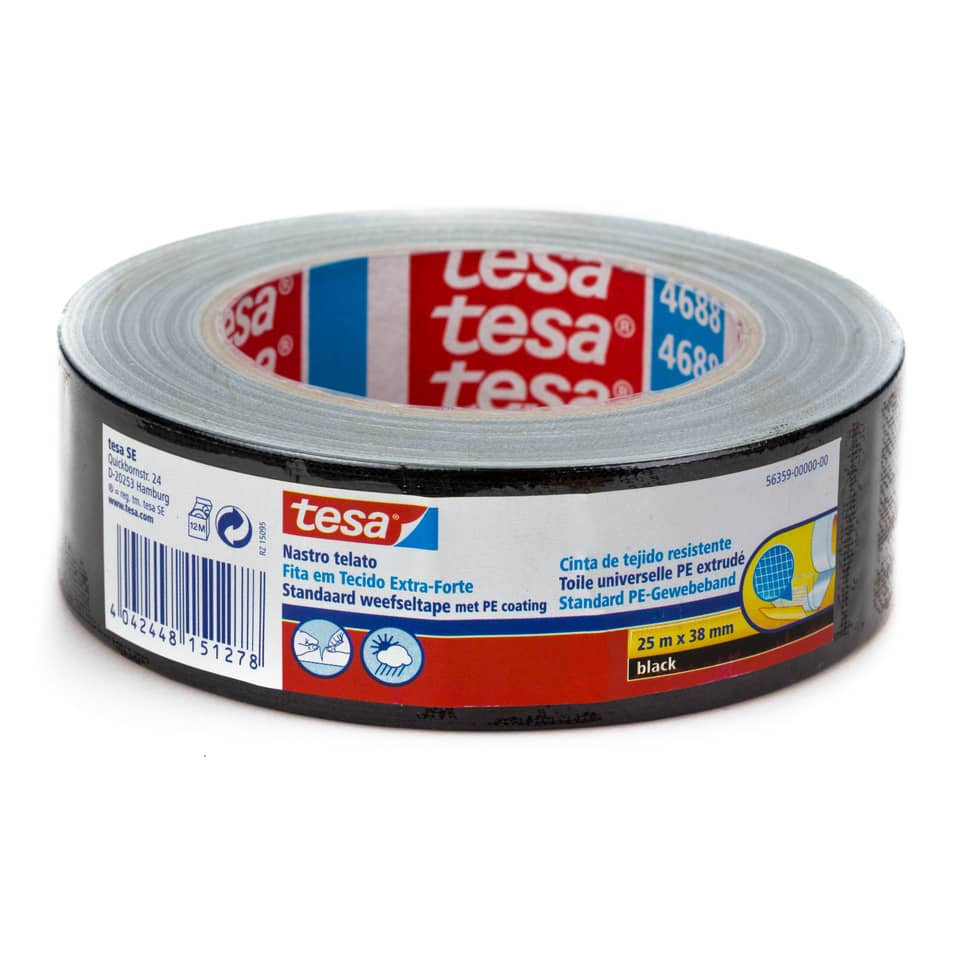 Nastro adesivo tesa TELATO 38 mm x 25 m nero 56359-00000-00