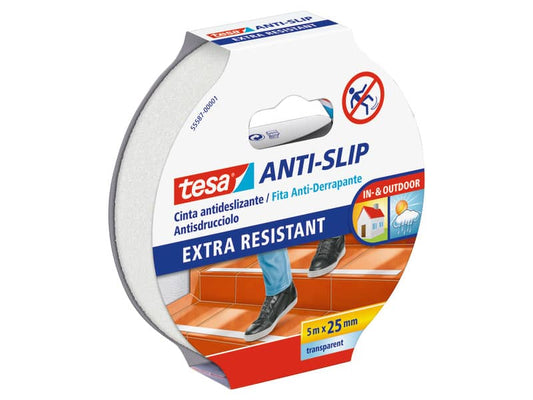 Nastro antiscivolo tesa extra forte a strappo manuale 25 mm x 5 m trasparente 55587-00001-11