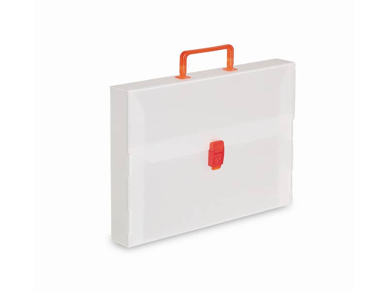 Valigetta portadocumenti DISPACO a una chiusura polionda cannettato bianco trasparente 27x38 cm dorso 5 cm - EURO5T