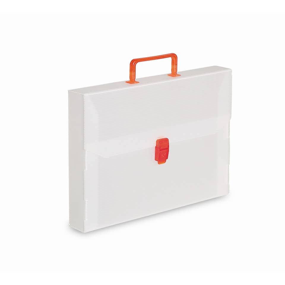 Valigetta portadocumenti DISPACO a una chiusura polionda cannettato bianco trasparente 27x38 cm dorso 5 cm - EURO5T