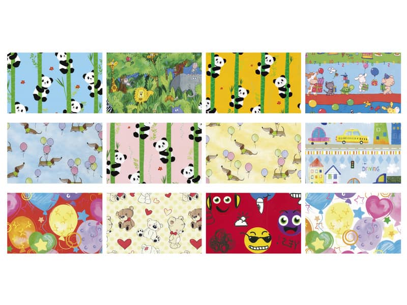 Carta da regalo in fogli Rex-Sadoch Raso Bimbi 70x100 cm assortiti Conf. 100 pezzi - R4407GEN