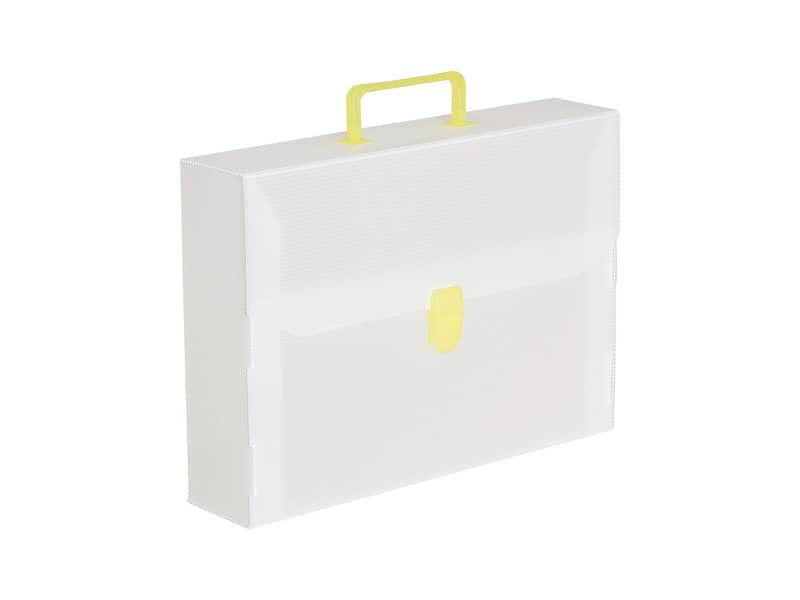 Valigetta portadocumenti DISPACO a una chiusura polionda cannettato bianco trasparente 27x38 cm dorso 8 cm - EURO8T