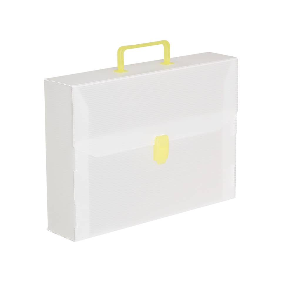 Valigetta portadocumenti DISPACO a una chiusura polionda cannettato bianco trasparente 27x38 cm dorso 8 cm - EURO8T