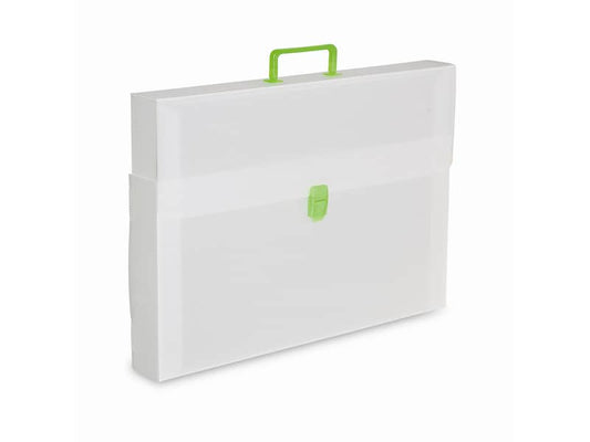 Valigetta portadisegni DISPACO a una chiusura polionda cannettato bianco traspar. 53x38 cm dorso 3,5 cm - EURO 4T