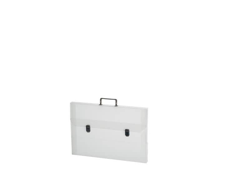 Valigetta portadisegni DISPACO a due chiusure polionda cannettato bianco trasparente 52x73 cm dorso 3 cm - ECO3T