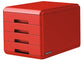 Cassettiera 4 cassetti ARDA "Rosso Italia Collection" polistirolo e materiale infrangibile rosso - 18P4PRIR