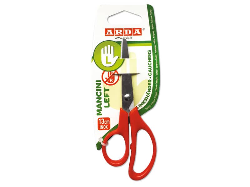 Forbice ARDA ABS/acciaio INOX rosso Left per mancini 13 cm FA1206
