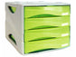 Cassettiera 4 cassetti ARDA Smile polistirolo antiurto e materiale infrangibile grigio/verde - TR15P4PV