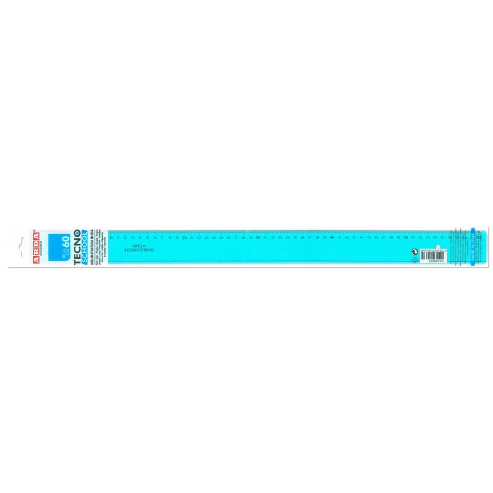 Riga ARDA Tecnoschool polistirolo termoresistente azzurro trasparente 60cm 40060SS