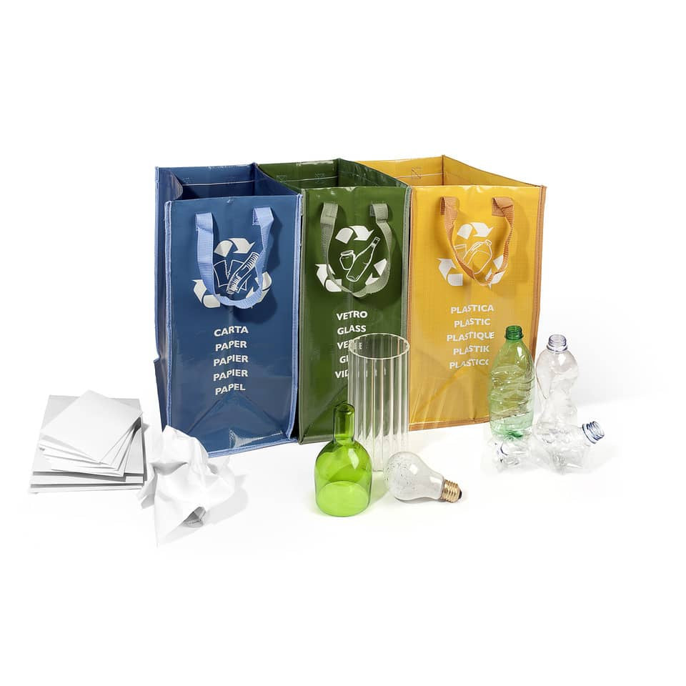 Contenitori raccolta differenziata Perfetto Set 3 pz. verde / giallo / blu 0468D