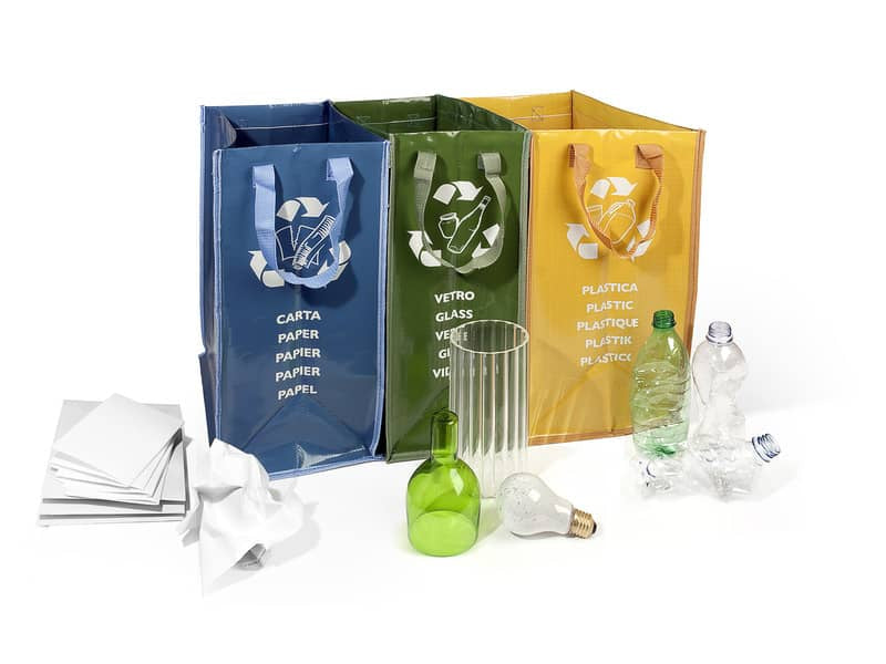 Contenitori raccolta differenziata Perfetto Set 3 pz. verde / giallo / blu 0468D