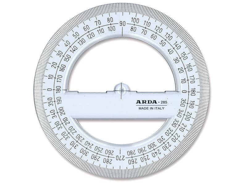 Goniometro ARDA Linea Uni plastica termoresistente fumé ottico trasparente 360° 12 cm - 285SS