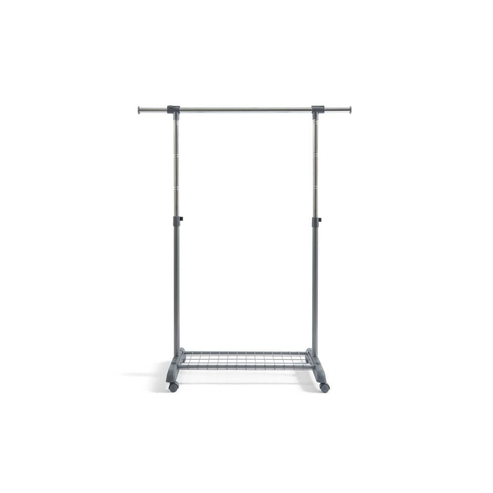 Appendiabiti Perfetto Piu Gastone una barra su ruote appendini laterali estraibili grigio cenere - 0511