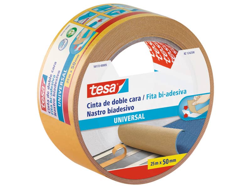 Nastro biadesivo tesa Universale strappabile a mano 50 mm x 25 m bianco 56172-00005-11