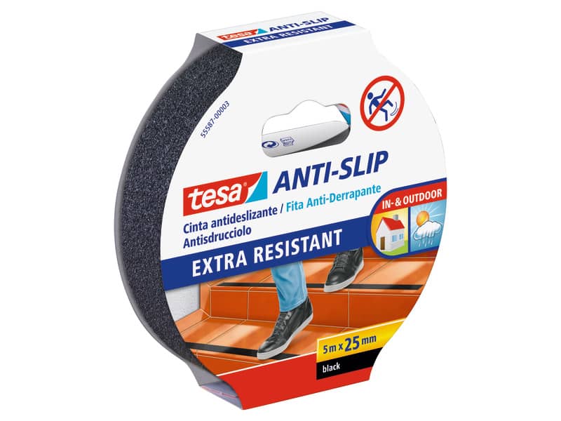 Nastro antiscivolo tesa extra forte a strappo manuale 25 mm x 5 m nero 55587-00003-11