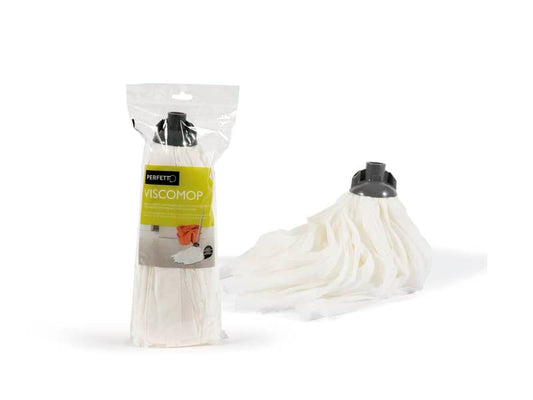 Mop in viscosa Perfetto Factory 160 gr. bianco / coccia grigia 0028C