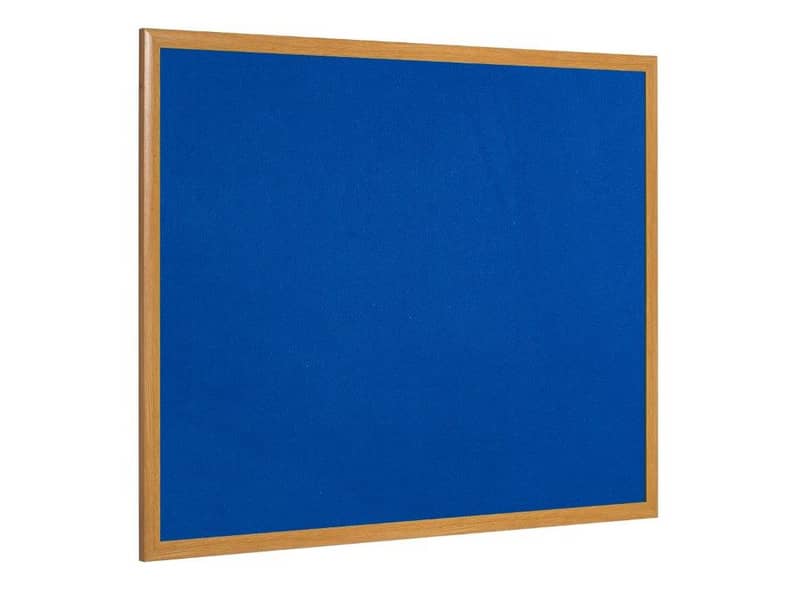 Bacheche Bi-office Earth feltro blu 90x60 cm - cornice executive in legno FB0743239