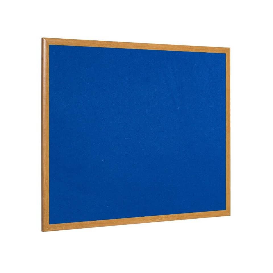 Bacheche Bi-office Earth feltro blu 90x60 cm - cornice executive in legno FB0743239