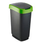 Cestino gettacarte Rotho con coperchio basculante nero/verde - 50 l F600028