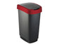 Cestino gettacarte Rotho con coperchio basculante nero/rosso - 50 l F600027