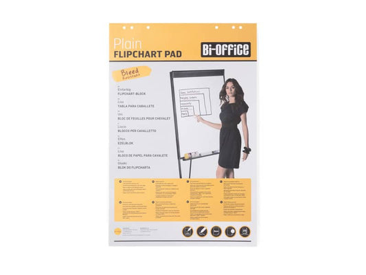 Blocco carta Bi-Office per cavalletti - 65x95 cm - foglio bianco 60 g/m² - 20 fogli - FL0325103