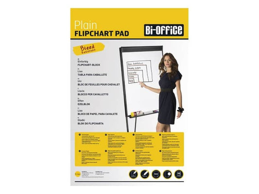 Blocco carta Bi-Office per cavalletti - 65x95 cm - bianca 60 g/m² - 50 fogli bianco - FL0325102