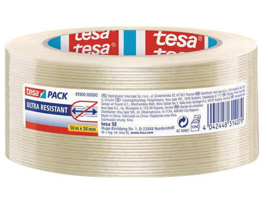 Nastri adesivi per la spedizione tesa mono-filament 250 N/cm trasparente rinforzato 50 mm x 50 m - 04590-00002-00