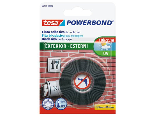 Nastro biadesivo tesa Powerbond® per Esterni 19 mm x 1,5 m bianco 55750-00002-03