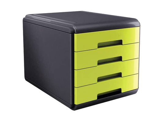 Cassettiera 4 cassetti ARDA Mydesk polistirolo e materiale infrangibile grigio/verde - 18P4PV