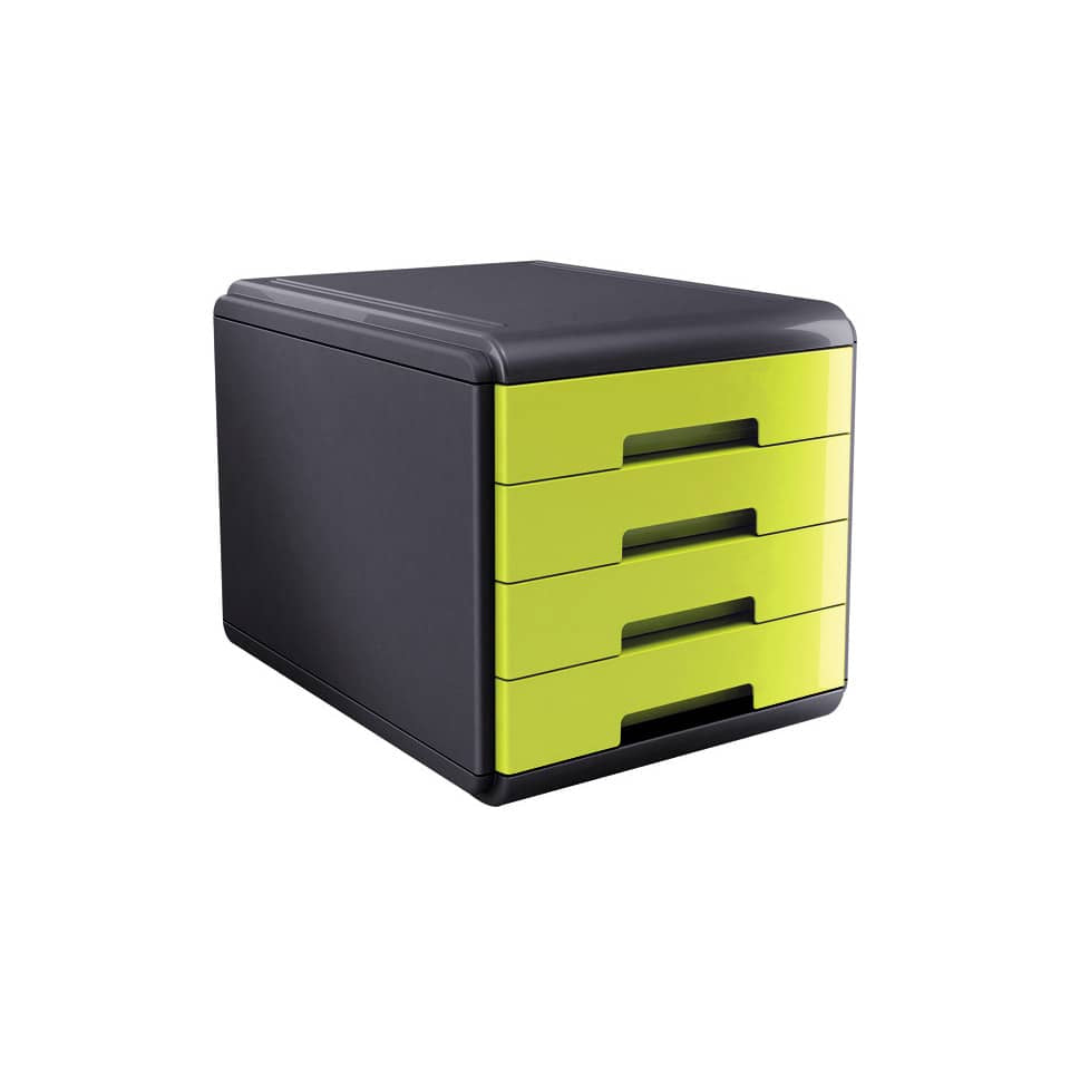 Cassettiera 4 cassetti ARDA Mydesk polistirolo e materiale infrangibile grigio/verde - 18P4PV