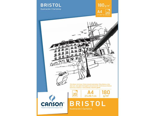 Blocco da disegno CANSON Bristol bianco 180 g/m² 20 fogli A4 C200005761