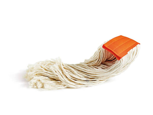 Mop in cotone Perfetto Factory 400 gr. bianco / fascetta arancio 0026H