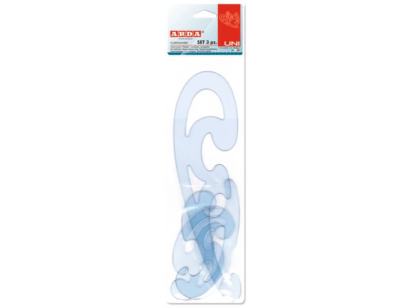 Set curvilinee ARDA Serie Uni polistirolo termoresistente grigio trasparente  Conf. 3 pezzi - 29012